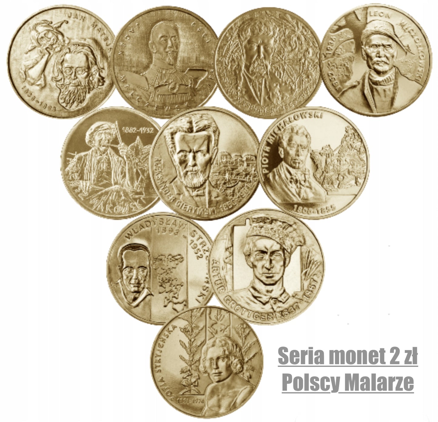 2ZŁ – Polscy Malarze XIX / XX wieku – Zestaw 10szt