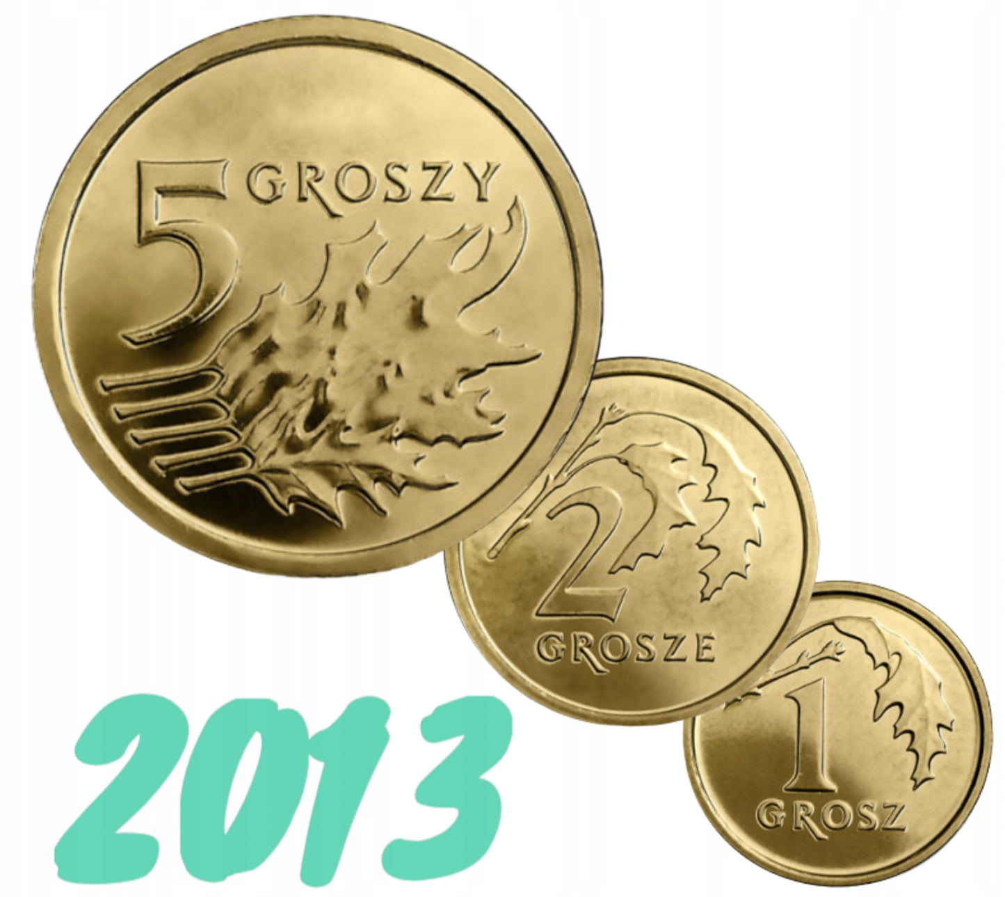 1 2 5 gr groszy – Royal Mint 3szt. mennicze – 2013