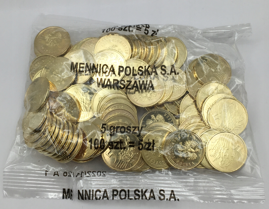 5 gr groszy WORECZEK MENNICZY MW – 100sztuk – 2022