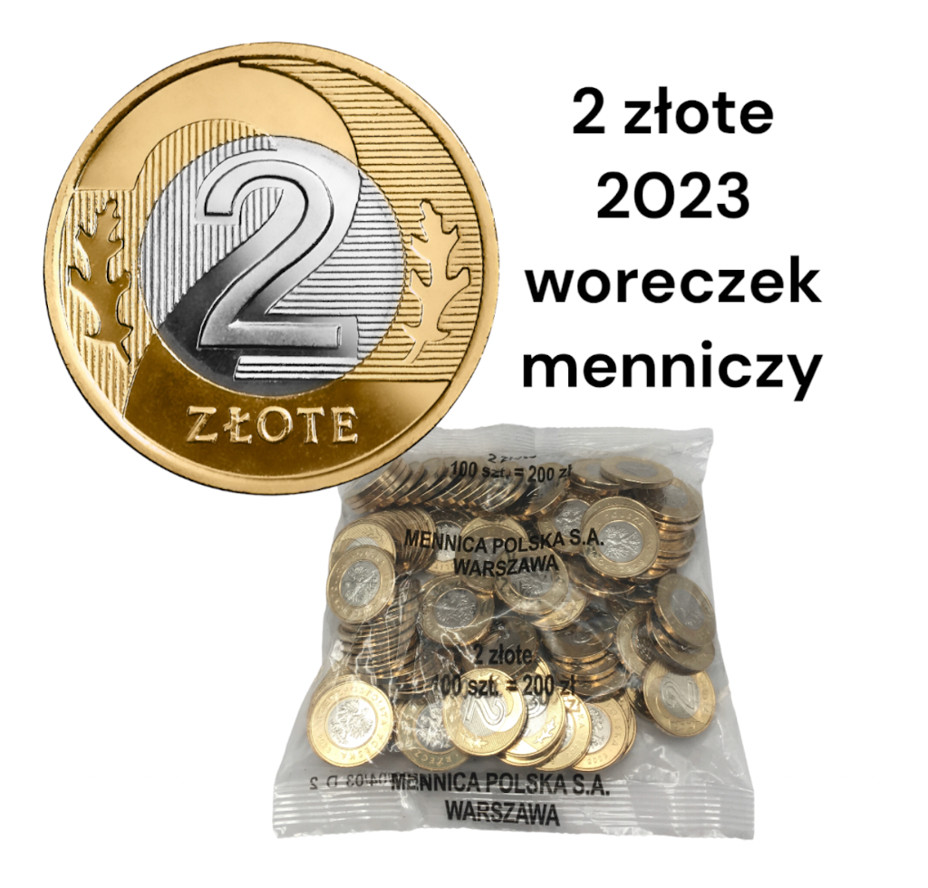 2 zł złote 2023 – WORECZEK MENNICZY MW – 100 sztuk