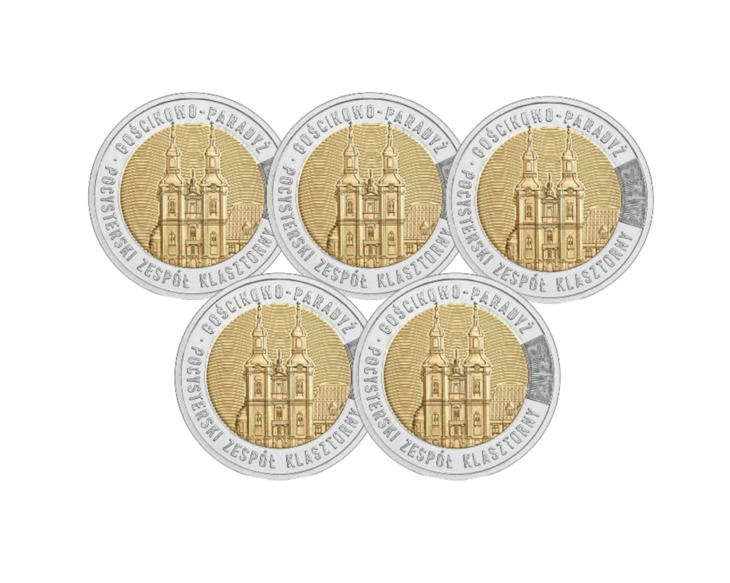 5 zł X5 – Gościkowo – Paradyż – pocysterski zespół klasztorny – Odkryj Polskę – 2023 – 5sztuk
