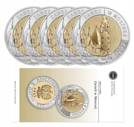 5 ZŁ Zamek w Mosznej – 2022 – 5 monet + folder