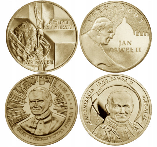 2 ZŁ Zestaw Jan Paweł JP2 – Komplet 4szt 2003-2014