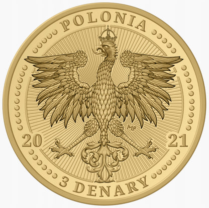 3 DENARY – Zwierzęta Polski: Jeleń + FOLDER