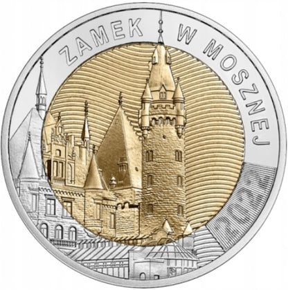 5 ZŁ Zamek w Mosznej – 2022 – 5 monet + folder