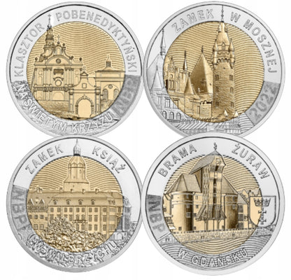 5zł Klasztor św Krzyżu Zamek w Mosznej Książ Żuraw