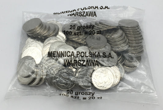 20 gr groszy 2023 – WORECZEK MENNICZY MW – 100 sztuk