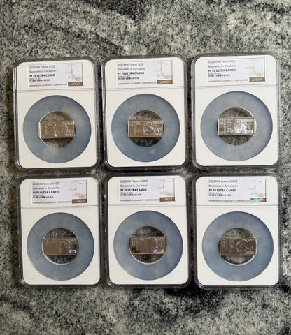 Polskie banknoty obiegowe – zestaw srebrnych monet – 2022 – NGC PF70 ULTRA CAMEO