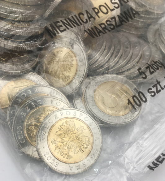 5 zł złotych 2023 – WORECZEK MENNICZY – 100 sztuk – darmowa wysyłka