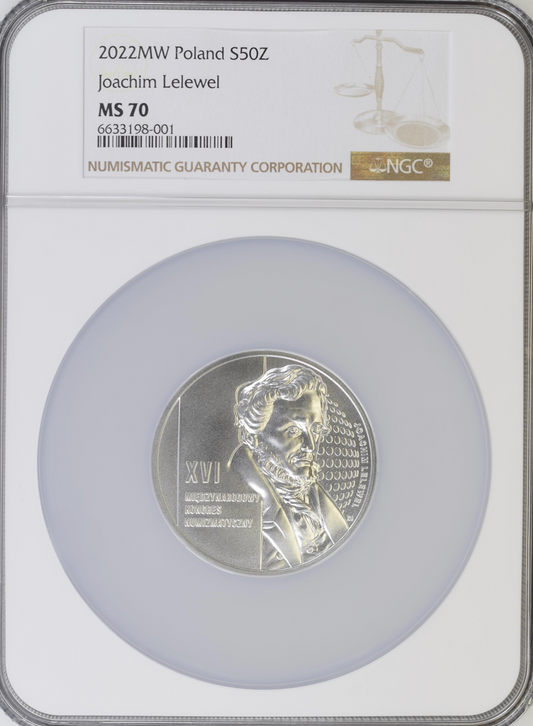 50 zł Kongres Numizmatyczny – 2022 – NGC MS70