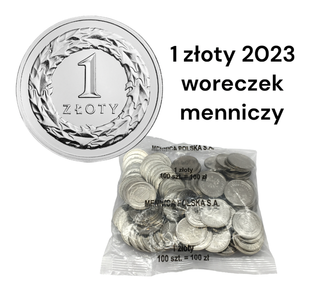 1 zł złoty – 2023 – WORECZEK MENNICZY MW- 100 sztuk monet