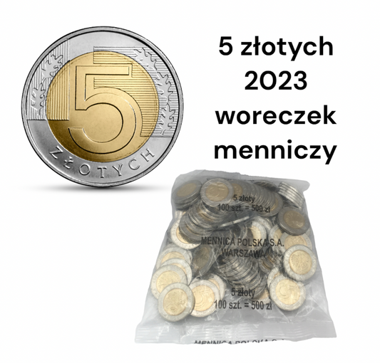 5 zł złotych 2023 – WORECZEK MENNICZY – 100 sztuk – darmowa wysyłka