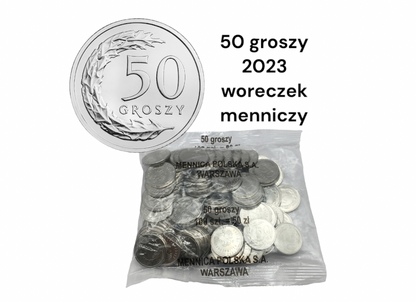 50 gr groszy 2023 – WORECZEK MENNICZY MW- 100 sztuk monet