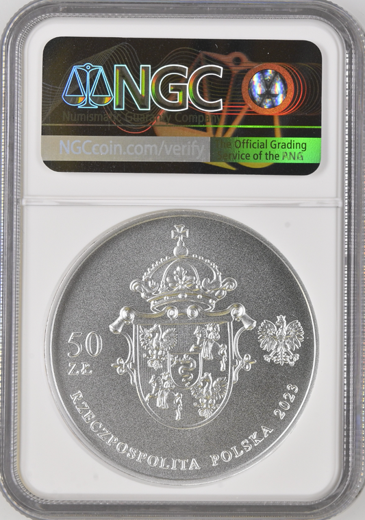50 zł 500. Rocznica Urodzin Anny Jagiellonki 2023 – NGC MS70 MAX NOTA