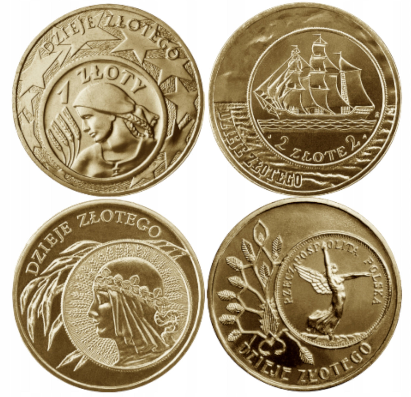 2ZŁ Zestaw DZIEJE ZŁOTEGO – Komplet 4szt 2004-2007