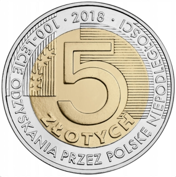 5 ZŁ NIEPODLEGŁOŚĆ – 100-lecie – 3 monety + folder